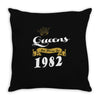 queens are born in 1982 Throw Pillow