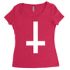 wasted youth inverted cross indie geek swag funny Women's Triblend Scoop T-shirt