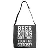beer runs does that count as exercise funny Adjustable Strap Totes