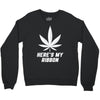 Support Lung Cancer Awareness With A White Cannabis Leaf Crewneck Sweatshirt