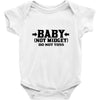 baby not midget do not toss Baby Onesie