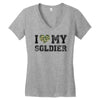 i love my soldier regular camouflage Women's V-Neck T-Shirt