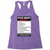 funny stag night checklist, ideal gift, christmas present Racerback Tank