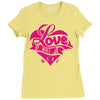 love (3) Ladies Fitted T-Shirt