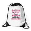 they call me gram partner in crime Drawstring Bags