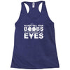 please tell your boobs to stop staring at my eyes Racerback Tank