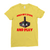 gaming hold and play Ladies Fitted T-Shirt