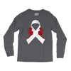 lung cancer white ribbon Long Sleeve Shirts