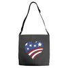 disstressed america flag heart Adjustable Strap Totes