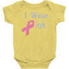 junior's breast cancer awareness i wear pink Baby Onesie