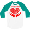autism mom my heart 3/4 Sleeve Shirt