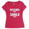 boobs real smile fake Women's Triblend Scoop T-shirt