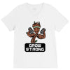 groot grow strong galaxy gym fitness mashup V-Neck Tee
