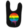 rainbow colored stripes dot running splashes Baby Bibs