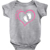 Baby Girl with Heart Any Name Customized Baby Bodysuit