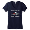 case ih red tractor boy comin' through Women's V-Neck T-Shirt