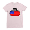 usa curling Ladies Fitted T-Shirt