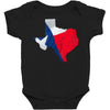 Eroded Texas Map With Flag Baby Bodysuit