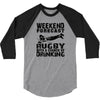 weekend rugby forecast beer pub drink 3/4 Sleeve Shirt