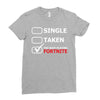 too busy playing fortnite White Logo Ladies Fitted T-Shirt