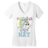unicorns are born in may cute unicorn Women's V-Neck T-Shirt