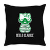 hello clarice Throw Pillow