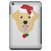 golden retriever dog with red santa's hat iPad Mini