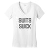 suits suck! t shirt t funny comedy on tv large Women's V-Neck T-Shirt
