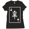 disc golf ace card target chains frisbee basket Ladies Fitted T-Shirt