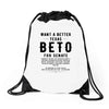 want a better texas black Drawstring Bags