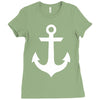 anchor black sailor vintage style navy nautical Ladies Fitted T-Shirt