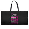 quens are born in july Weekender Totes