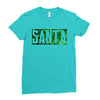 santa green glitter Ladies Fitted T-Shirt