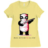 black, red and white Ladies Fitted T-Shirt
