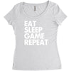 eat sleep game repeat Women's Triblend Scoop T-shirt