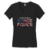 United States Space Force American Flag Women's V-Neck T-Shirt