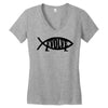 evolve t shirt small funny evolution science atheist darwin atheism fi Women's V-Neck T-Shirt