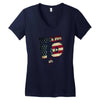 team 10 american flag Women's V-Neck T-Shirt