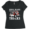 still plays with trucks family matching Women's Triblend Scoop T-shirt