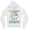 unicorns are born in march cute unicorn Zipper Hoodie