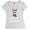 merry cristmas reindeer Women's Triblend Scoop T-shirt