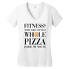 fitness  more like fitness whole pizza inside my mouth Women's V-Neck T-Shirt