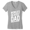 world's okayest dad funny Women's V-Neck T-Shirt