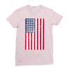 t-rex vintage american flag Ladies Fitted T-Shirt