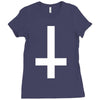 wasted youth inverted cross indie geek swag funny Ladies Fitted T-Shirt