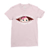 August Peeking Out Baby Girl Ladies Fitted T-Shirt