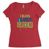 i bleed blue and green Women's Triblend Scoop T-shirt