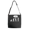 banksy funny human evolution indie Adjustable Strap Totes