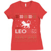 santa leo christmas ugly t shirts Ladies Fitted T-Shirt