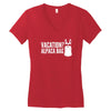 vacation alpaca bag animal humor funny Women's V-Neck T-Shirt